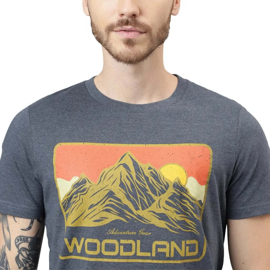 Rock grey crew-neck t-shirt for men - Thumbnail 5