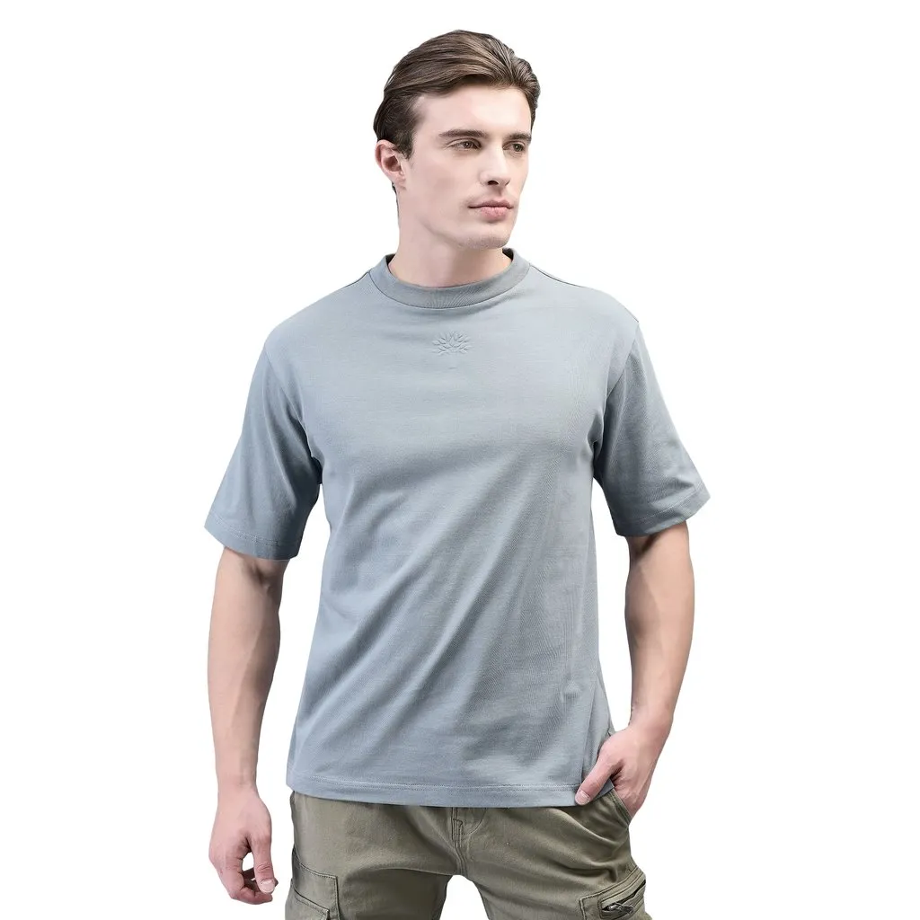 Greyish blue Crew-neck t-shirt for men - Thumbnail 1