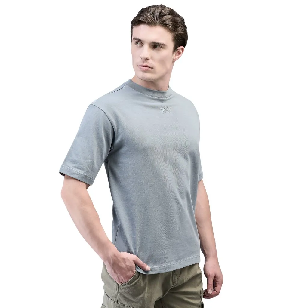 Greyish blue Crew-neck t-shirt for men - Thumbnail 3