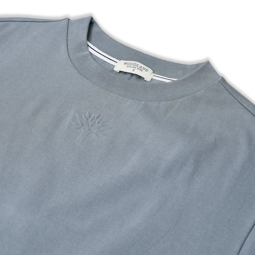 Greyish blue Crew-neck t-shirt for men - Thumbnail 4