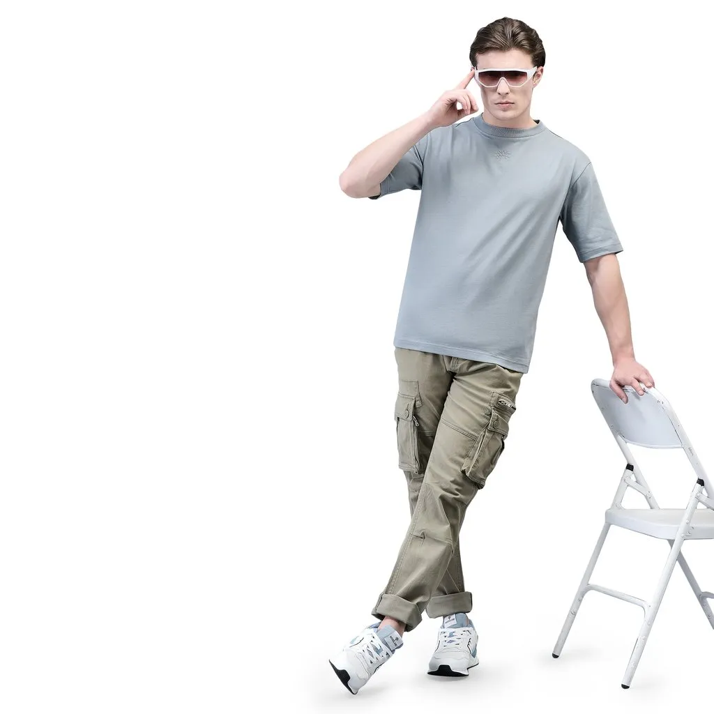 Greyish blue Crew-neck t-shirt for men - Thumbnail 8