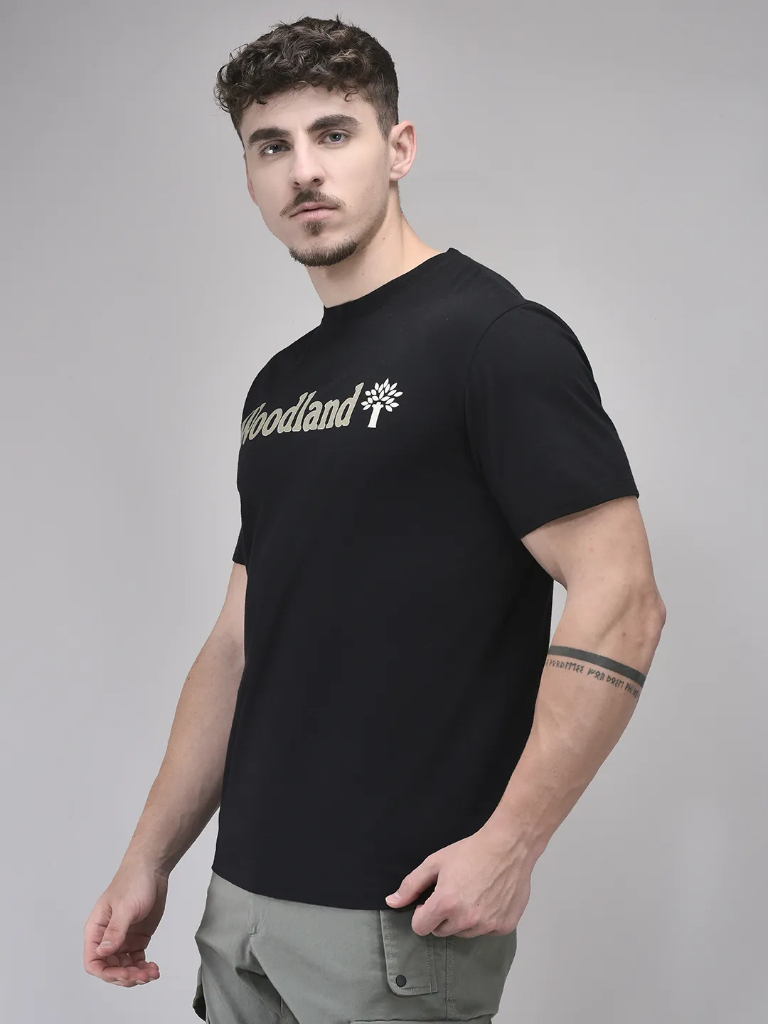 Woodland Black Round Neck Tshirt - Thumbnail 2