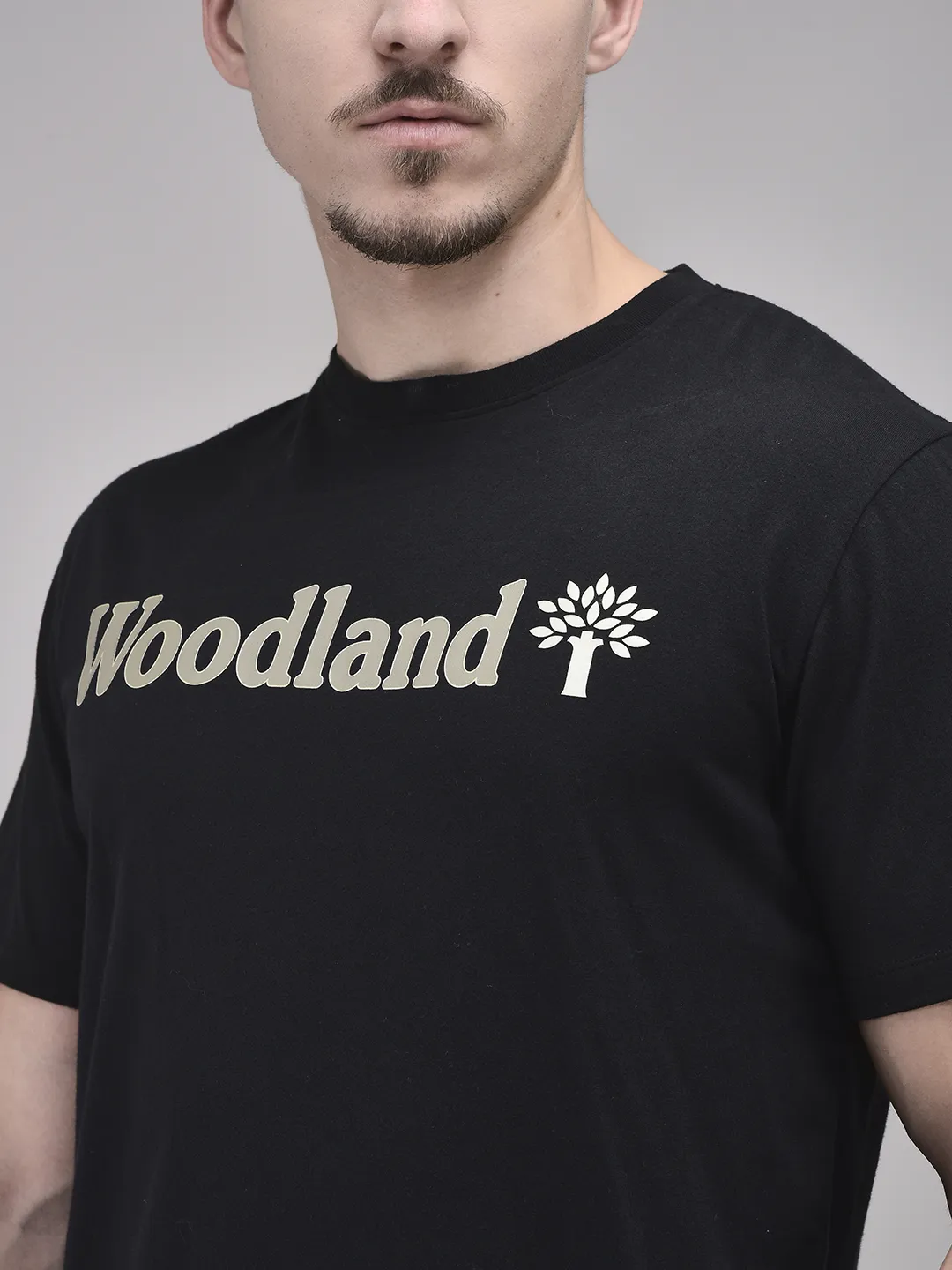 Woodland Black Round Neck Tshirt - Thumbnail 4