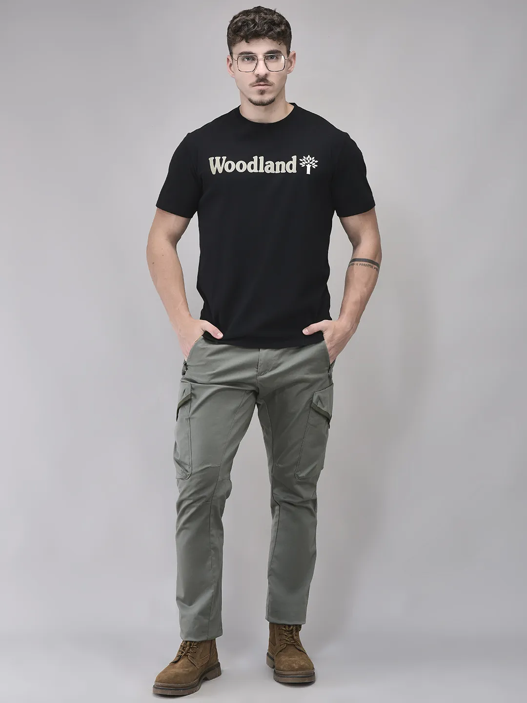 Woodland Black Round Neck Tshirt - Thumbnail 6