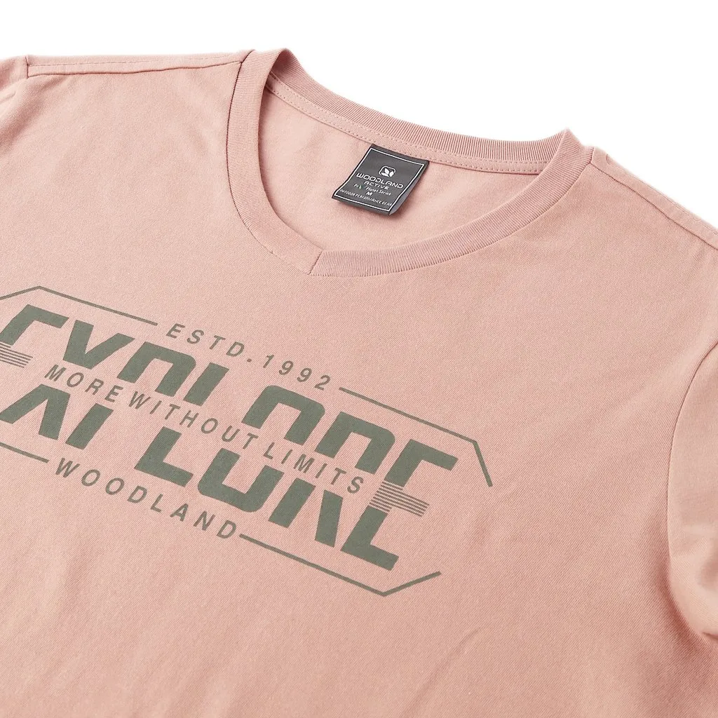 Dusty Pink V-Neck T-shirt for Men - Thumbnail 5
