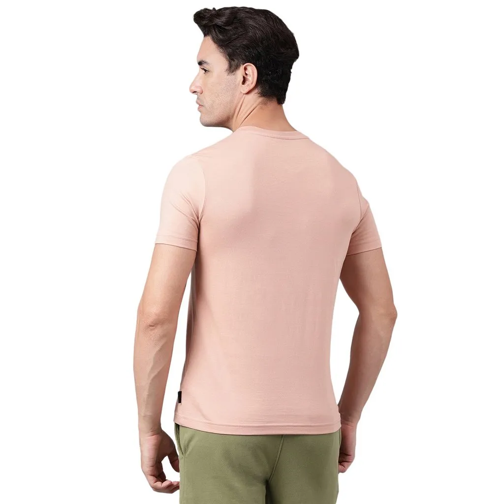 Dusty Pink V-Neck T-shirt for Men - Thumbnail 6