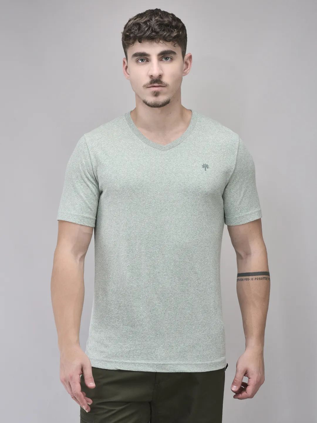 woodland-green-cotton-v-neck-tshirt