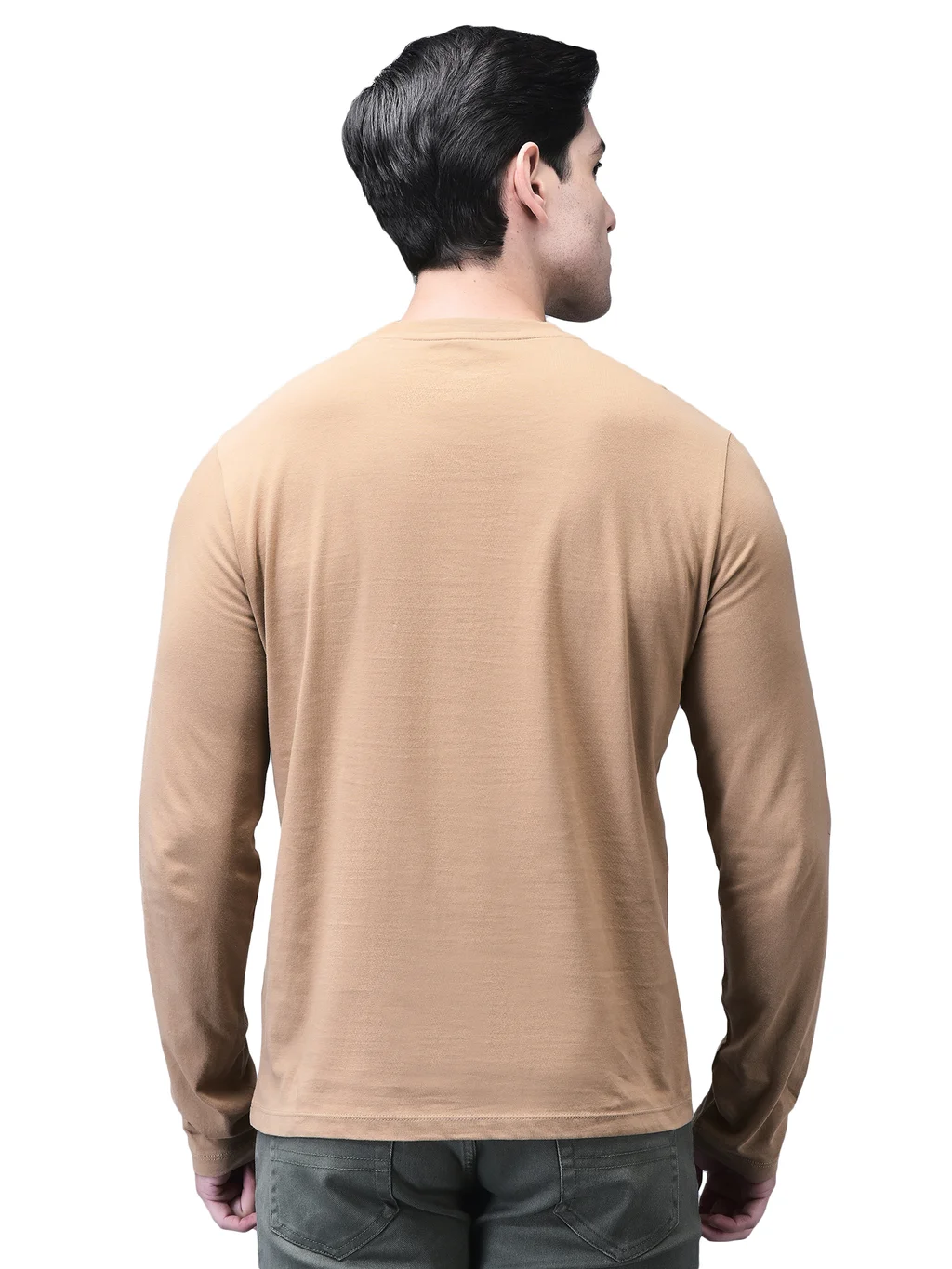 Woodland Men’s Camel Round Neck T-Shirt - Thumbnail 6