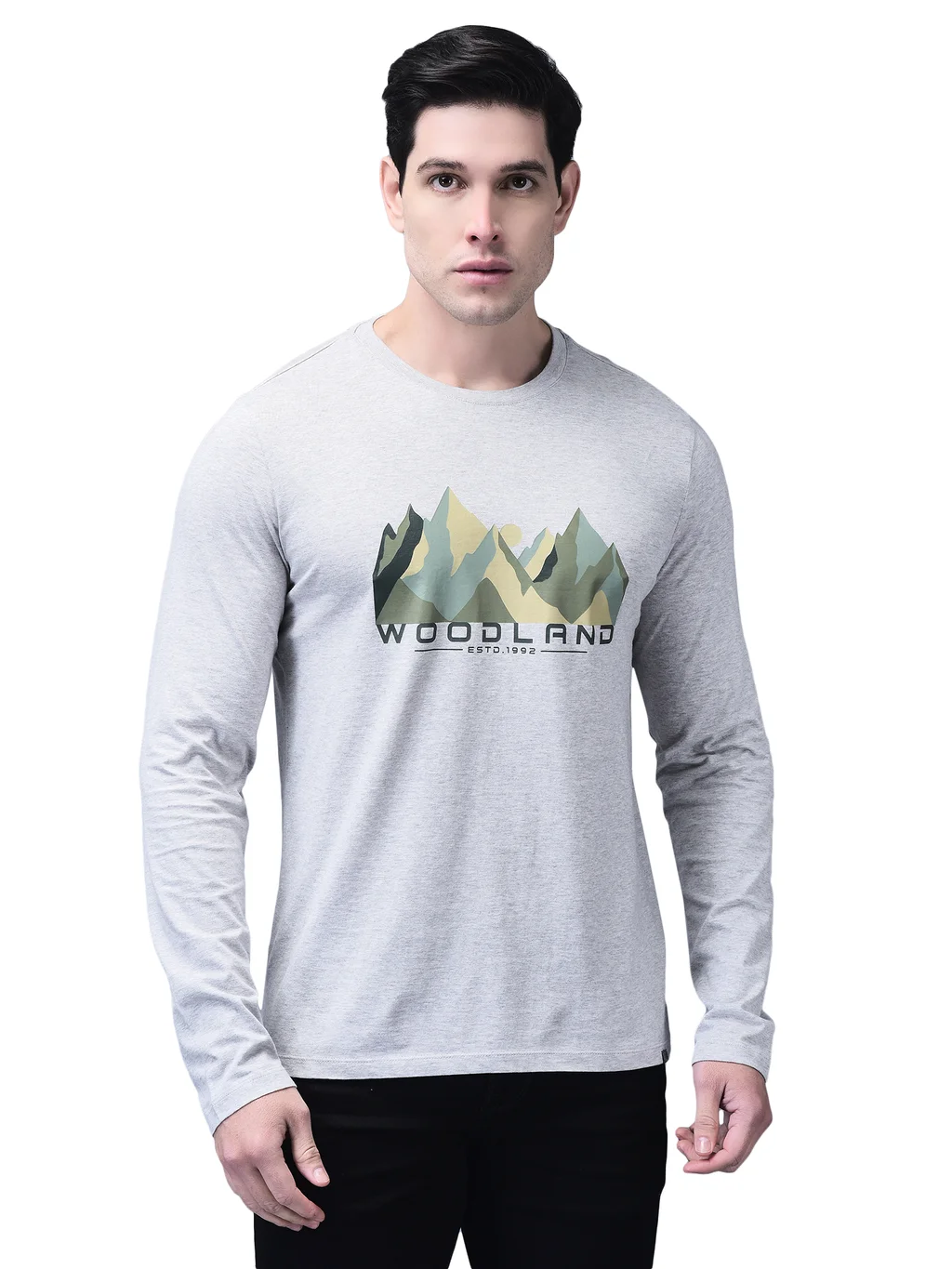 woodland-men-s-grey-round-neck-t-shirt