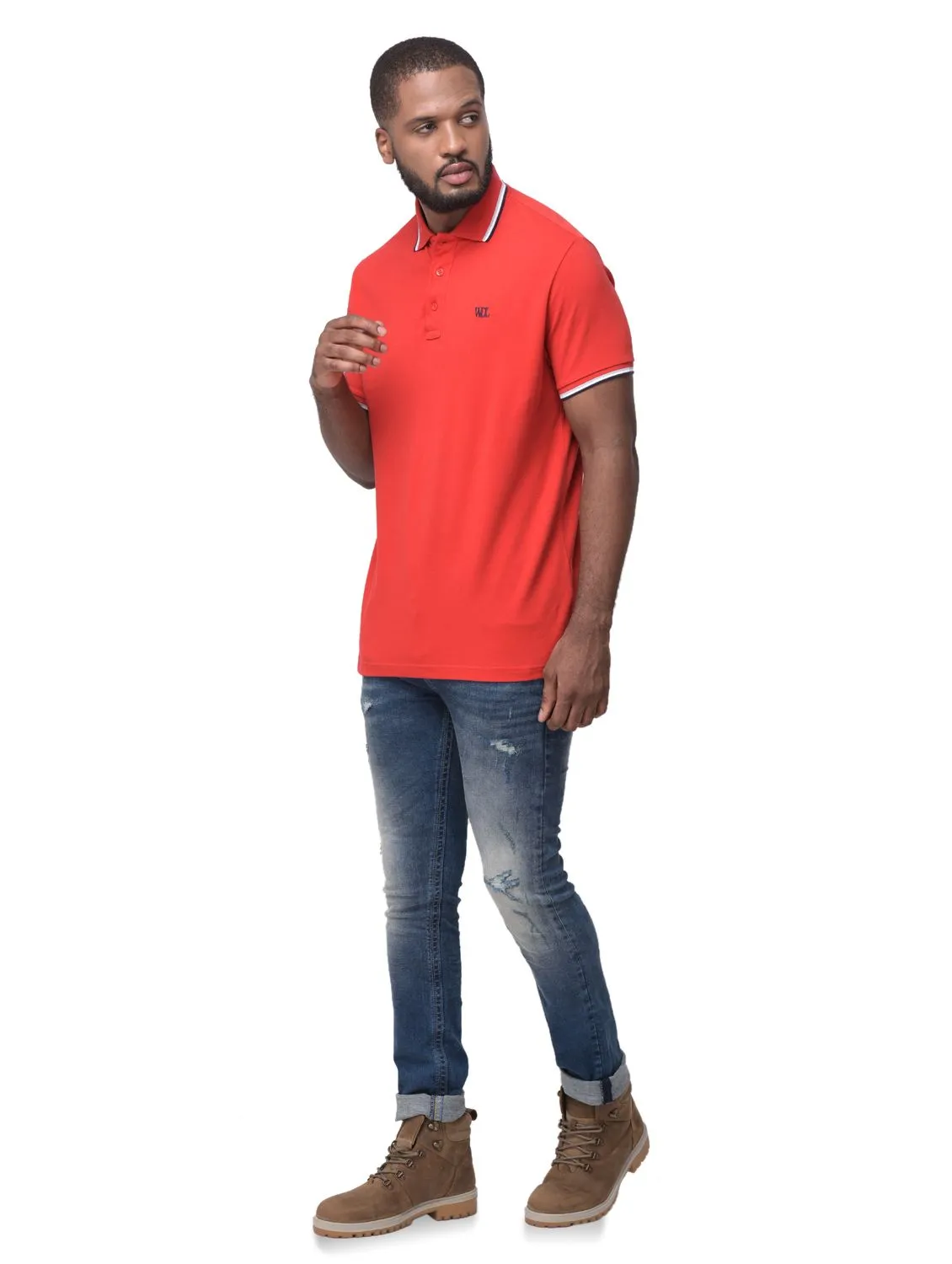 Red polo t-shirt for men - Thumbnail 1