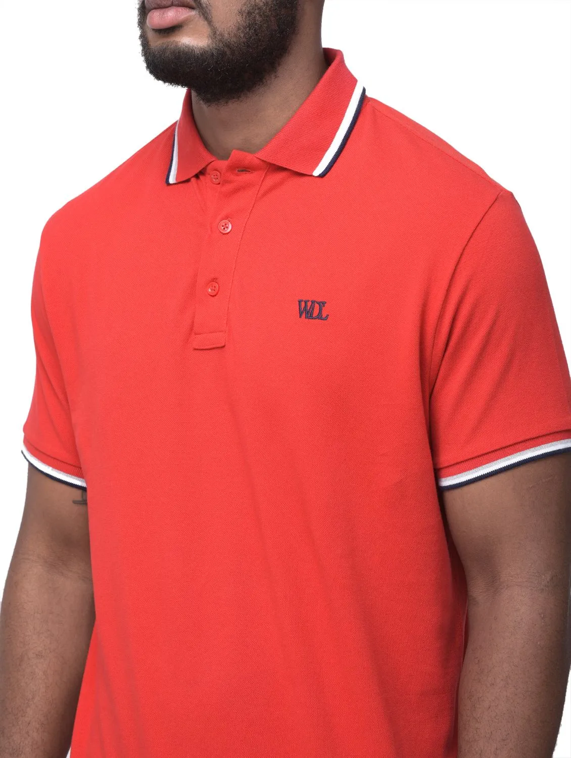Red polo t-shirt for men - Thumbnail 3