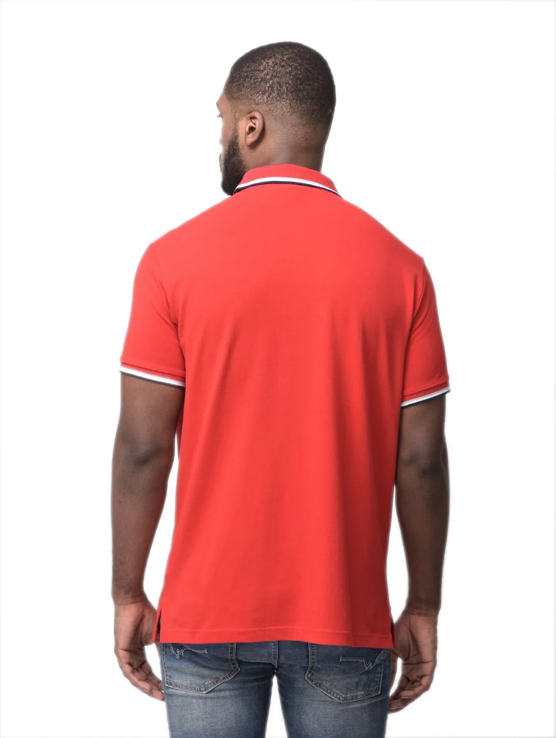 Red polo t-shirt for men - Thumbnail 4