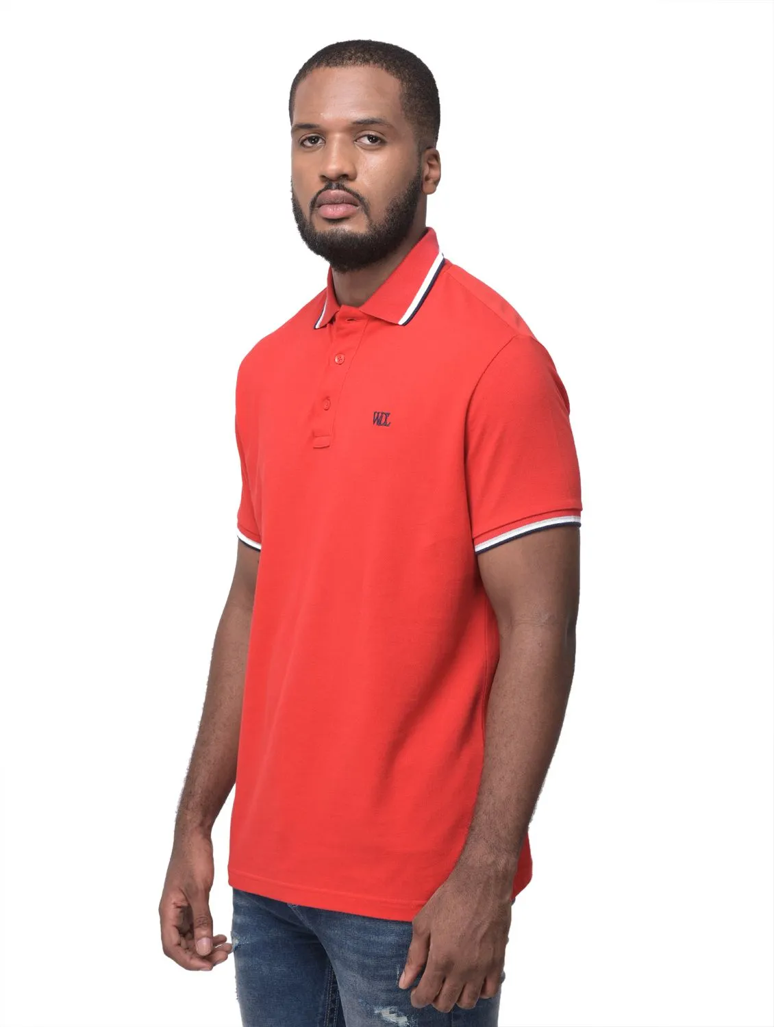Red polo t-shirt for men - Thumbnail 5