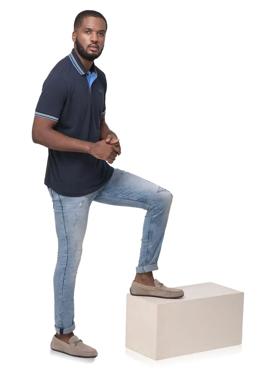CARBON BLUE polo neck t-shirt - Thumbnail 1