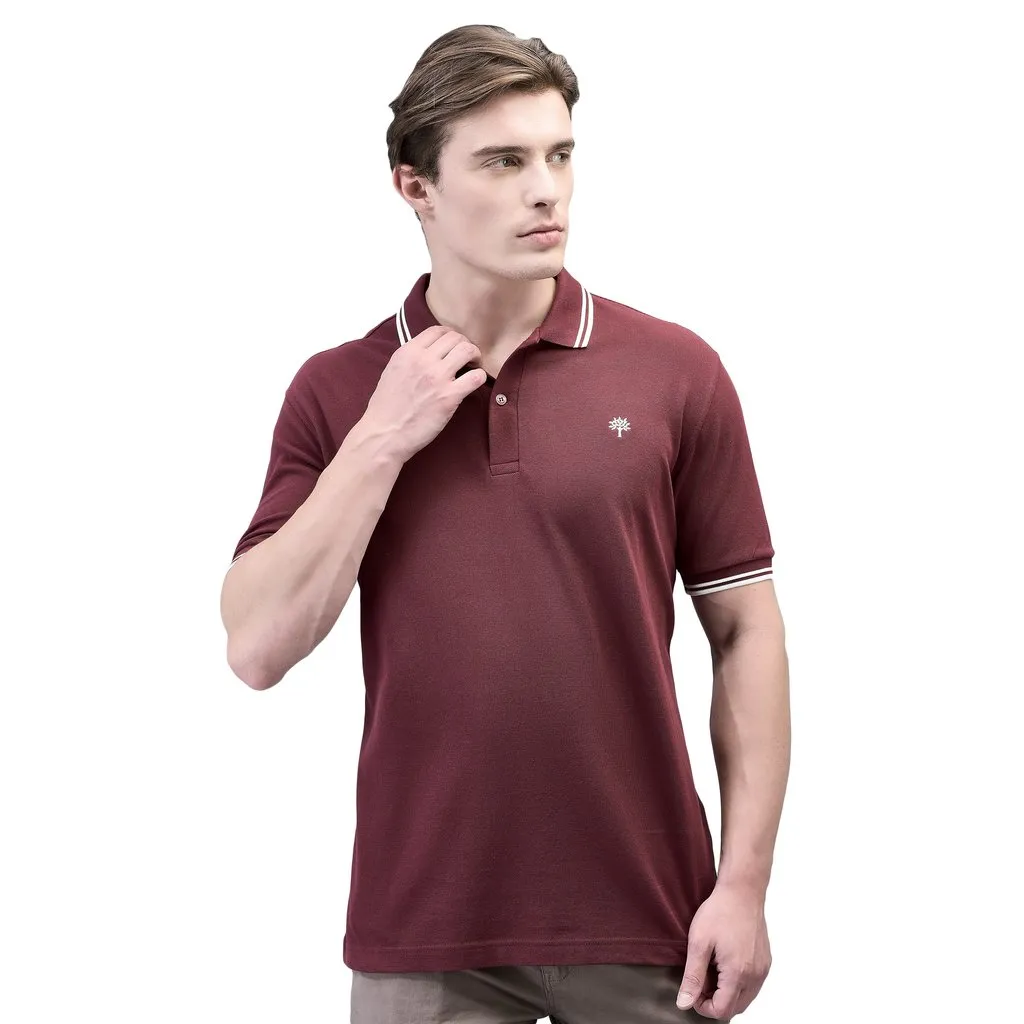 Maroon Polo T-shirt for Men - Thumbnail 1