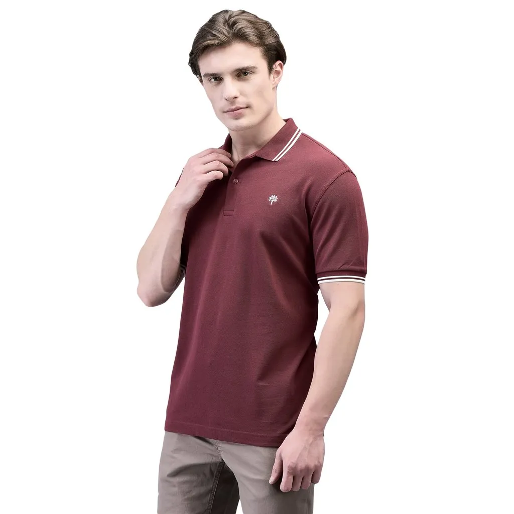 Maroon Polo T-shirt for Men - Thumbnail 2
