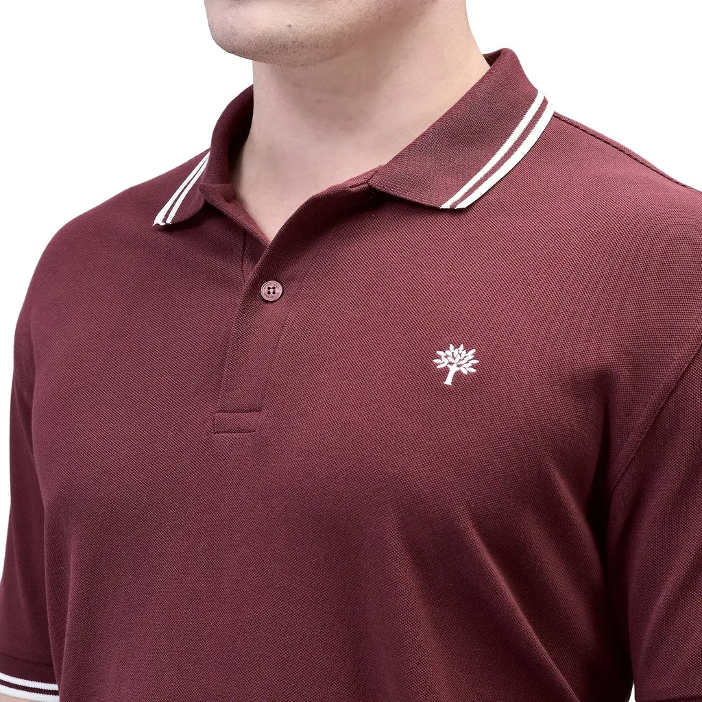 Maroon Polo T-shirt for Men - Thumbnail 5