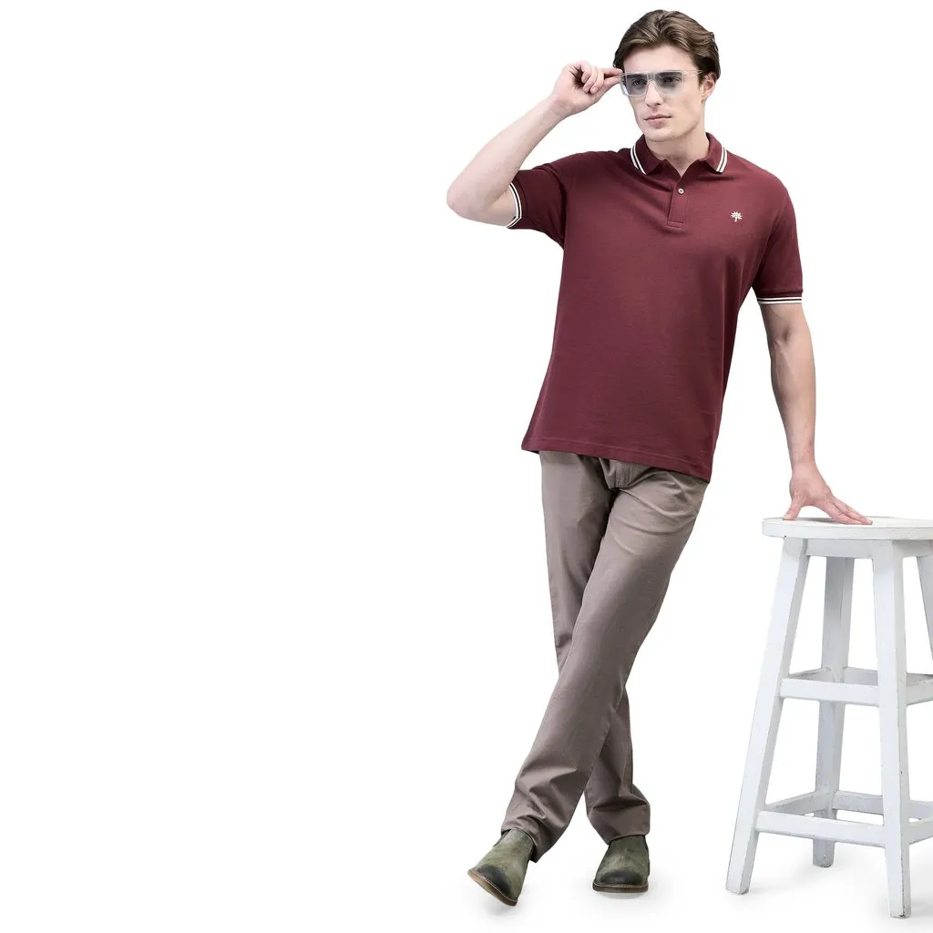 Maroon Polo T-shirt for Men - Thumbnail 8