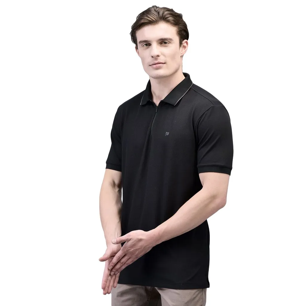 Black Polo t-shirt for men - Thumbnail 2