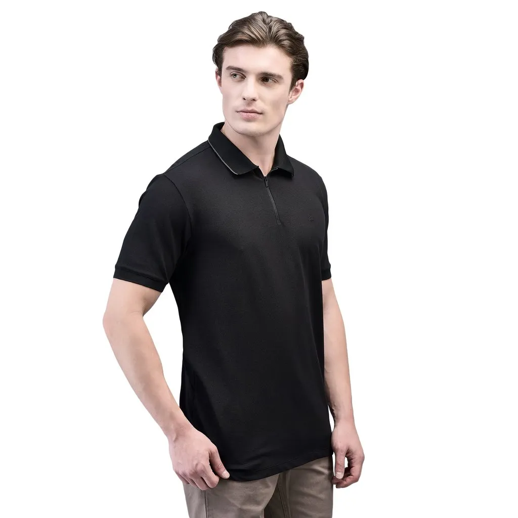 Black Polo t-shirt for men - Thumbnail 3