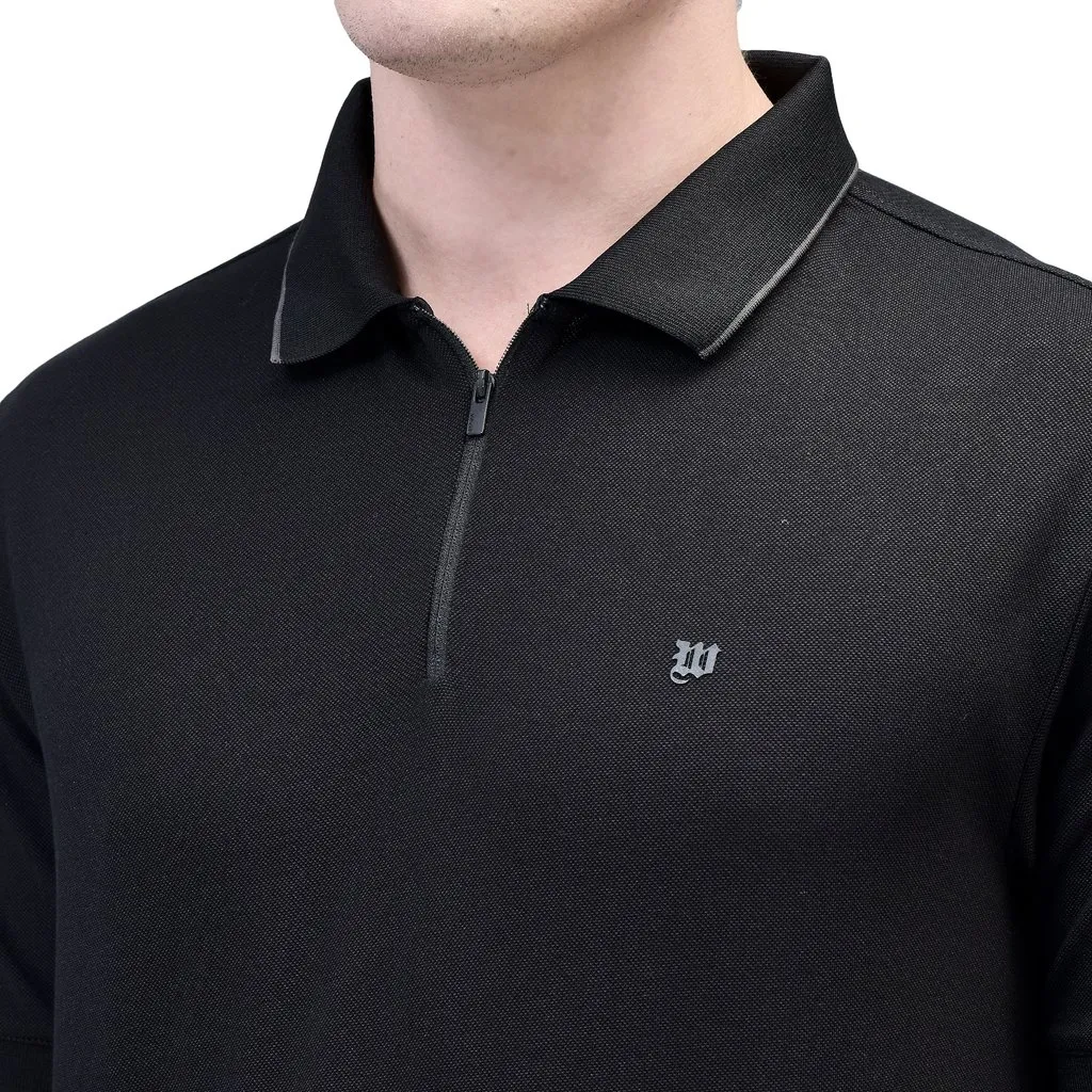 Black Polo t-shirt for men - Thumbnail 5