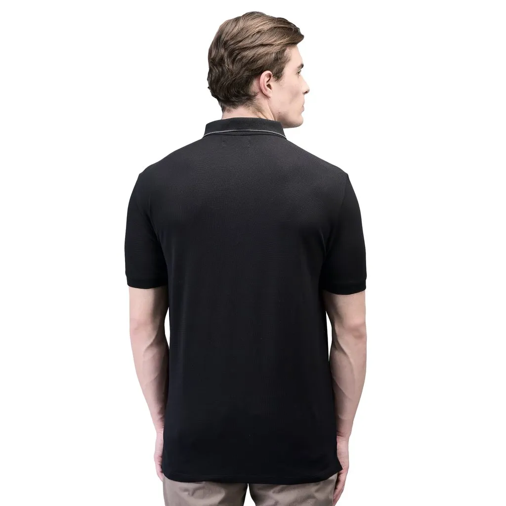 Black Polo t-shirt for men - Thumbnail 7