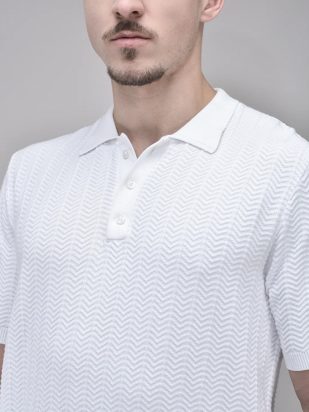 Woods White Polo Knitted Tshirt For Men - Thumbnail 4