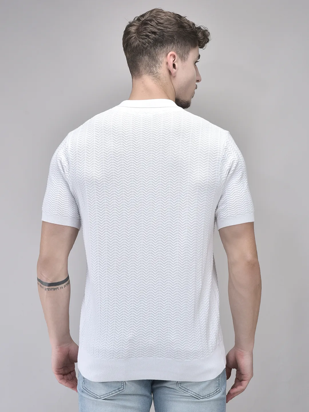 Woods White Polo Knitted Tshirt For Men - Thumbnail 5
