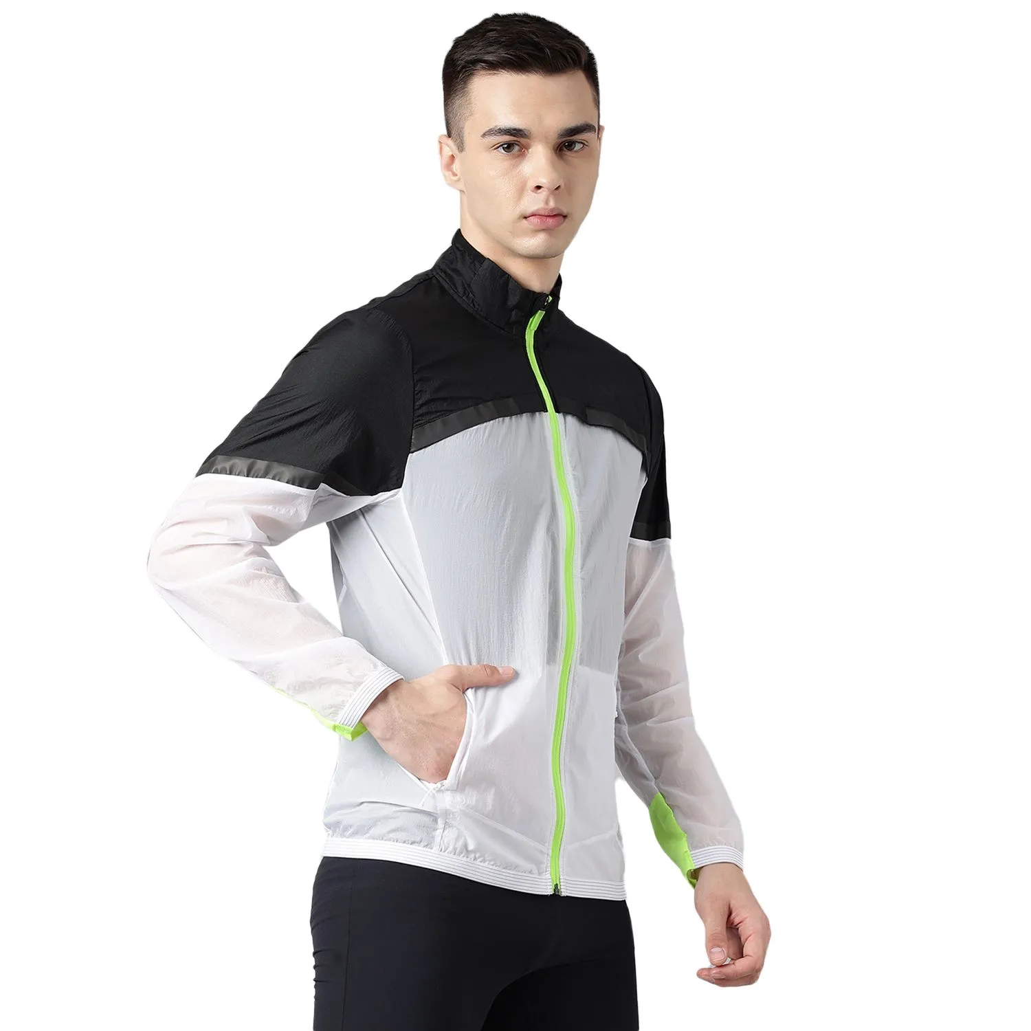 White/black windcheater for men - Thumbnail 4