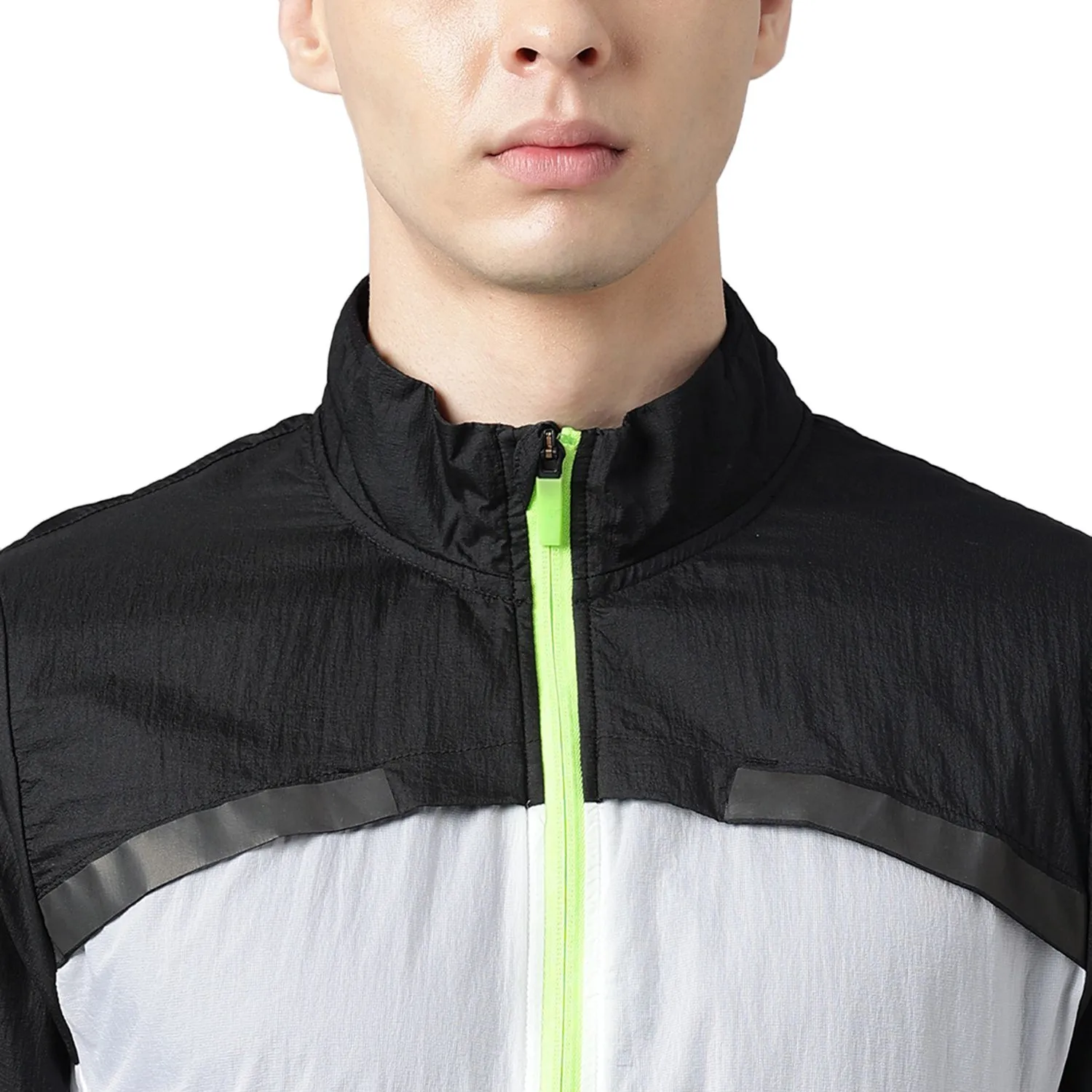 White/black windcheater for men - Thumbnail 5