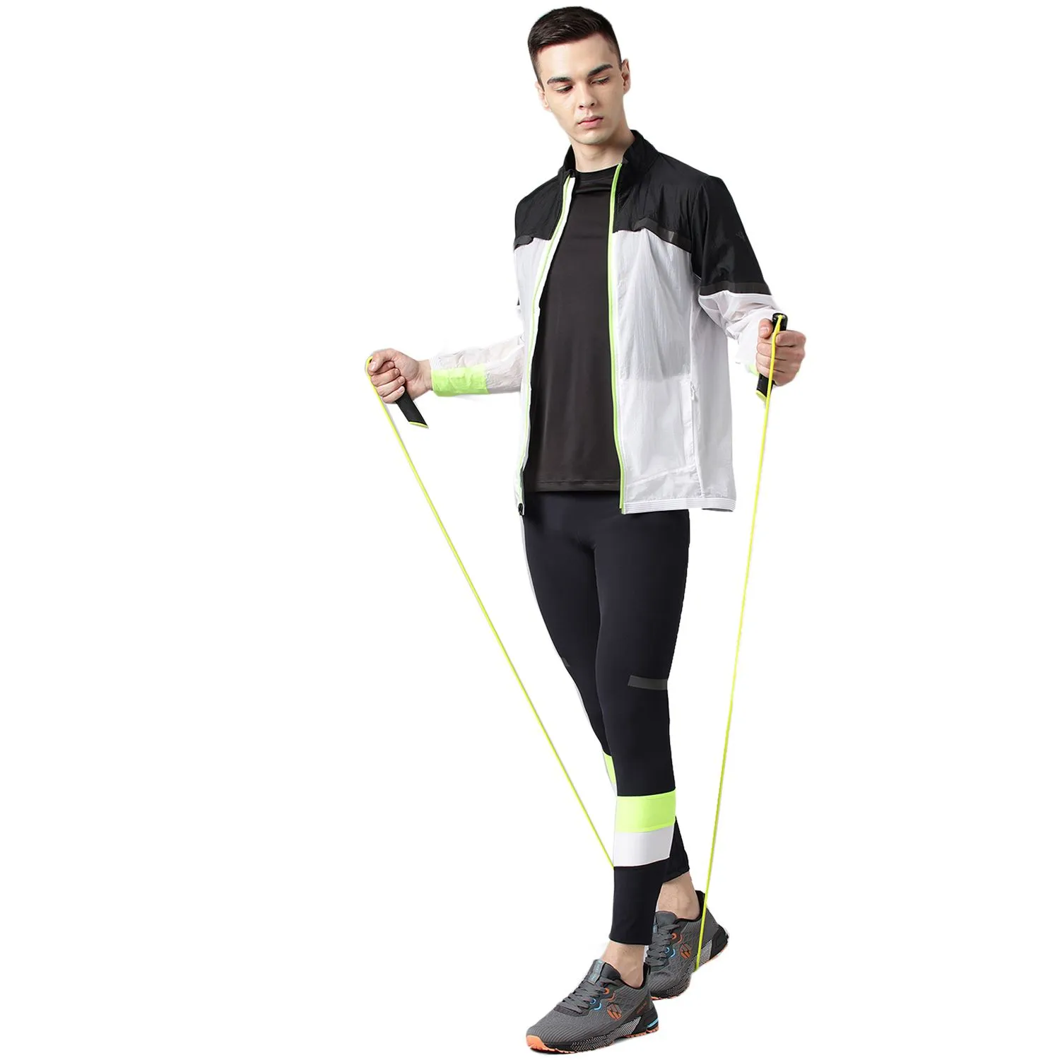 White/black windcheater for men - Thumbnail 8