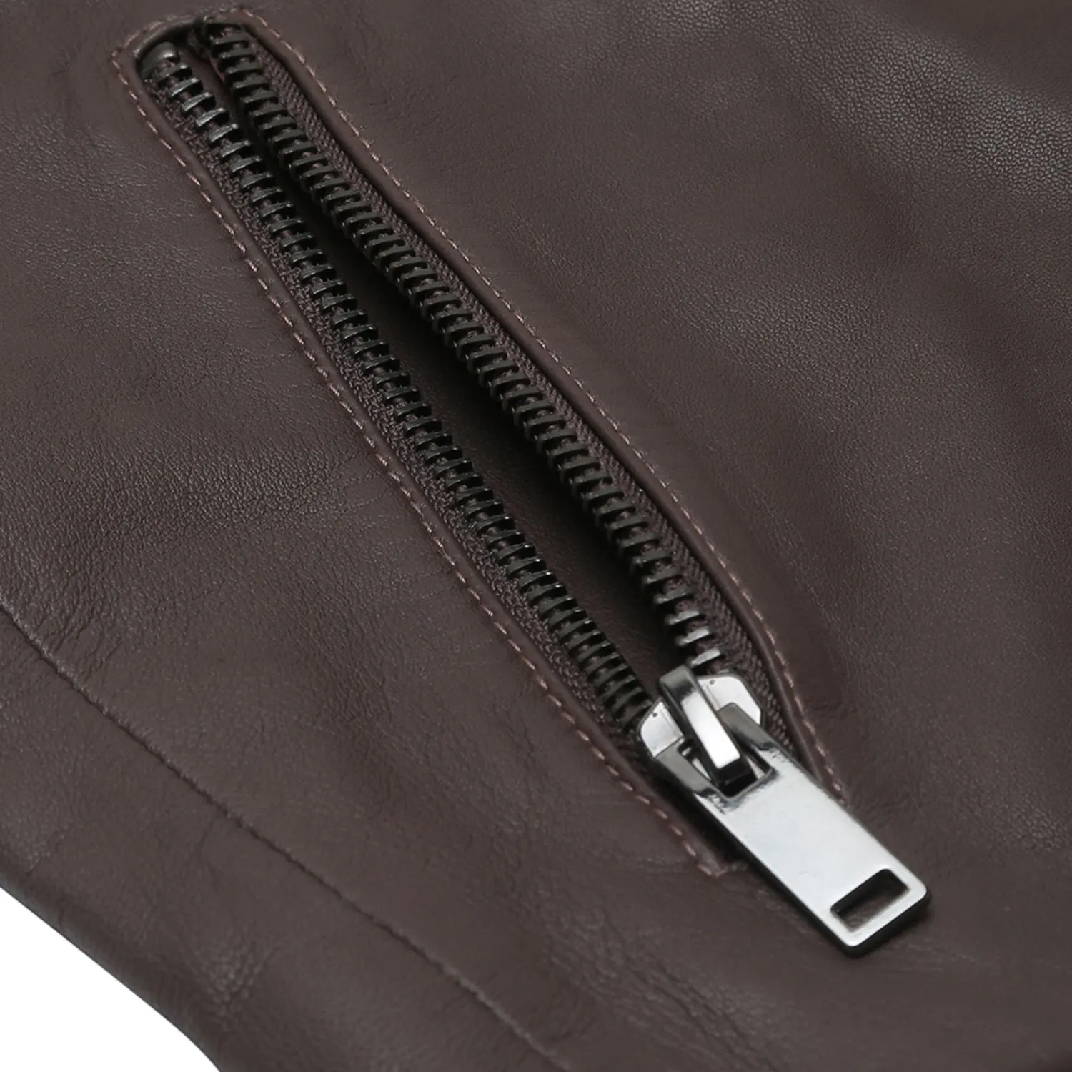 Lbrown Leather Jacket for Women - Thumbnail 5