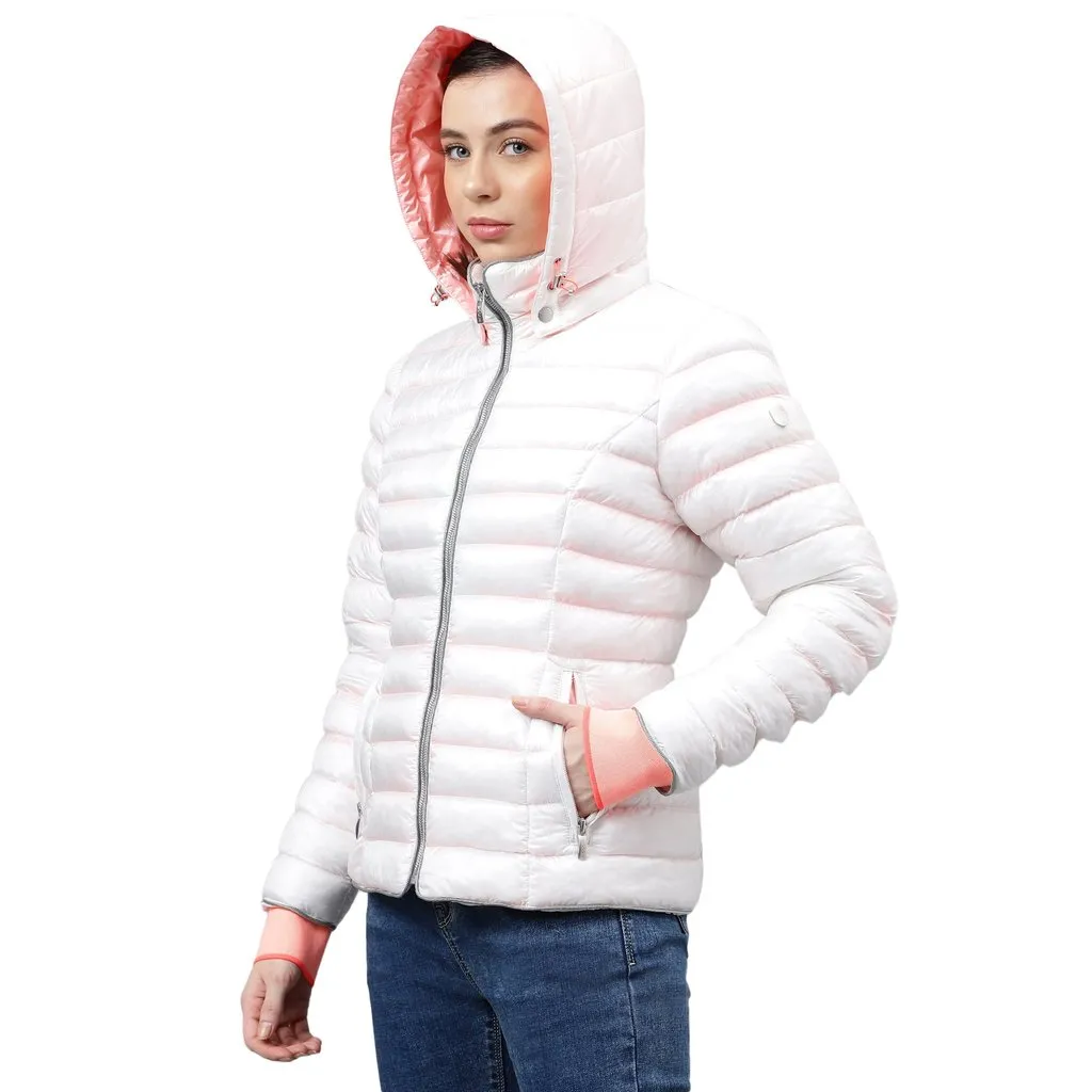 White Quilted Jacket for Women - Thumbnail 2
