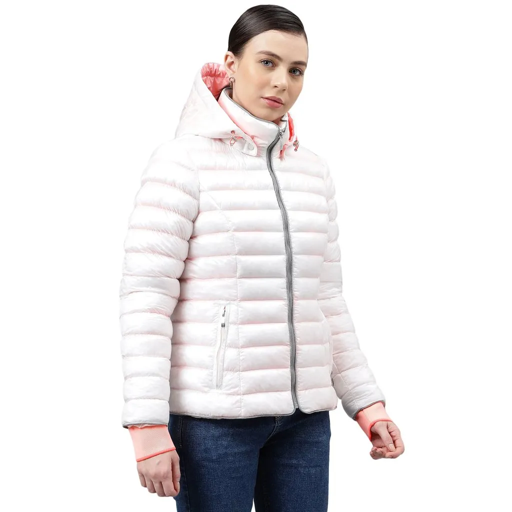 White Quilted Jacket for Women - Thumbnail 3