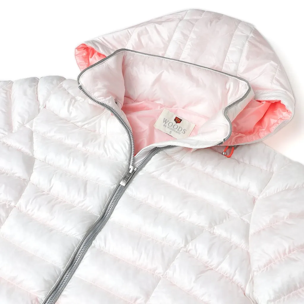White Quilted Jacket for Women - Thumbnail 6