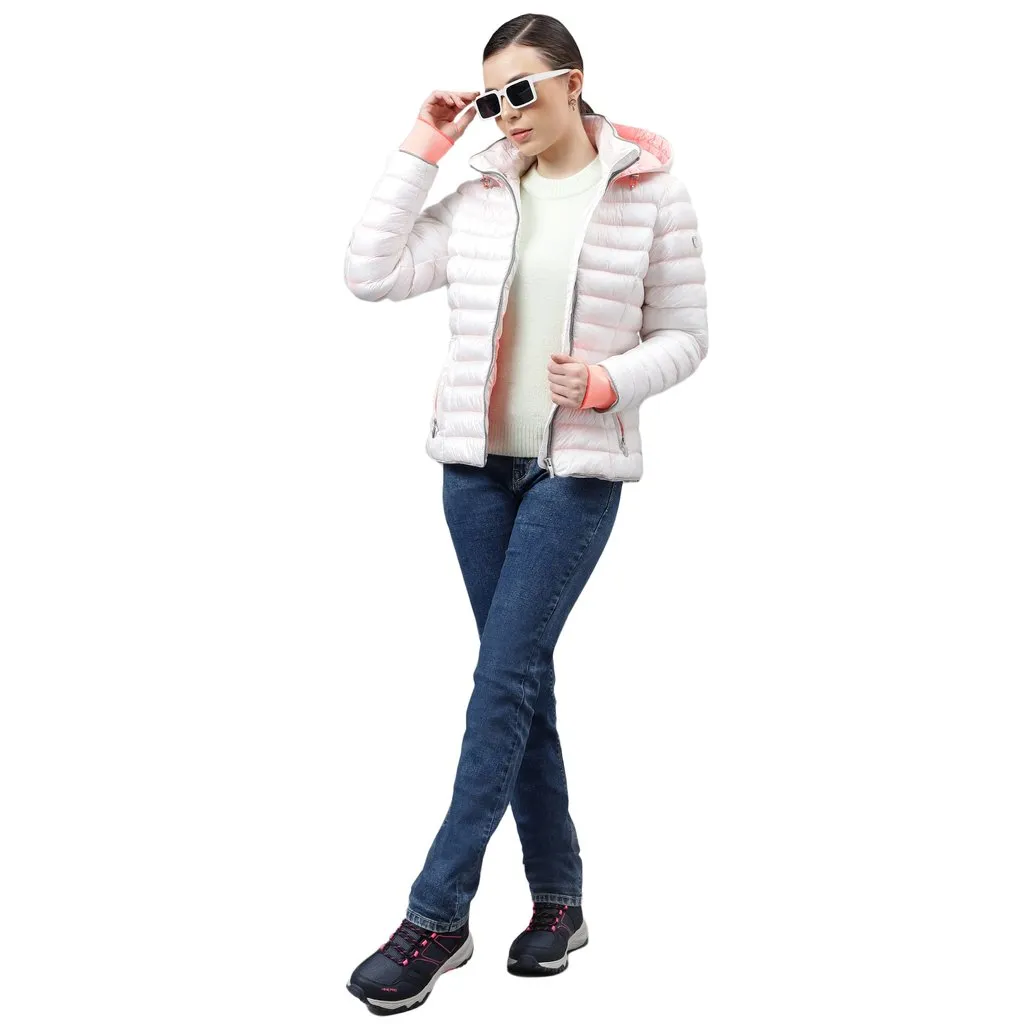 White Quilted Jacket for Women - Thumbnail 9