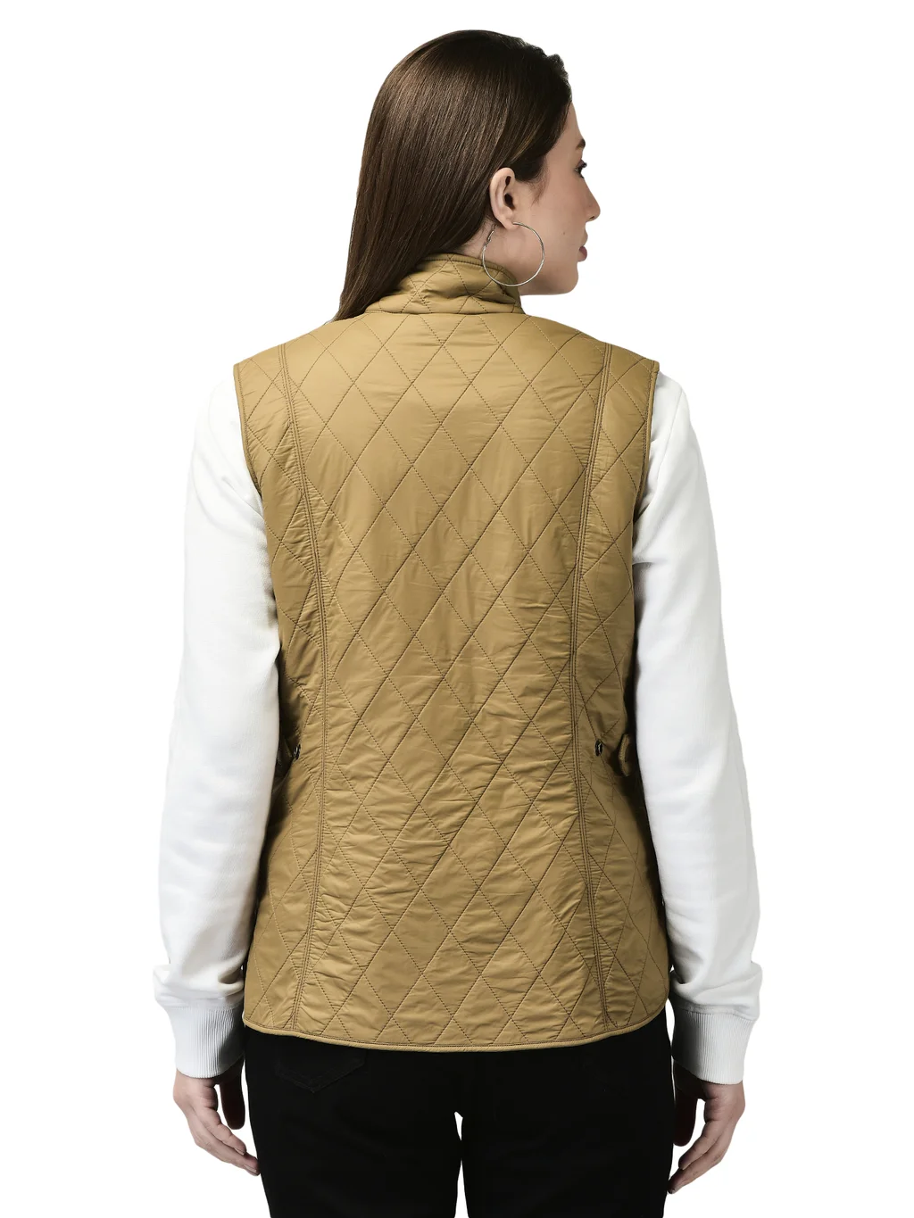 Gold sleeveless jacket for ladies - Thumbnail 6
