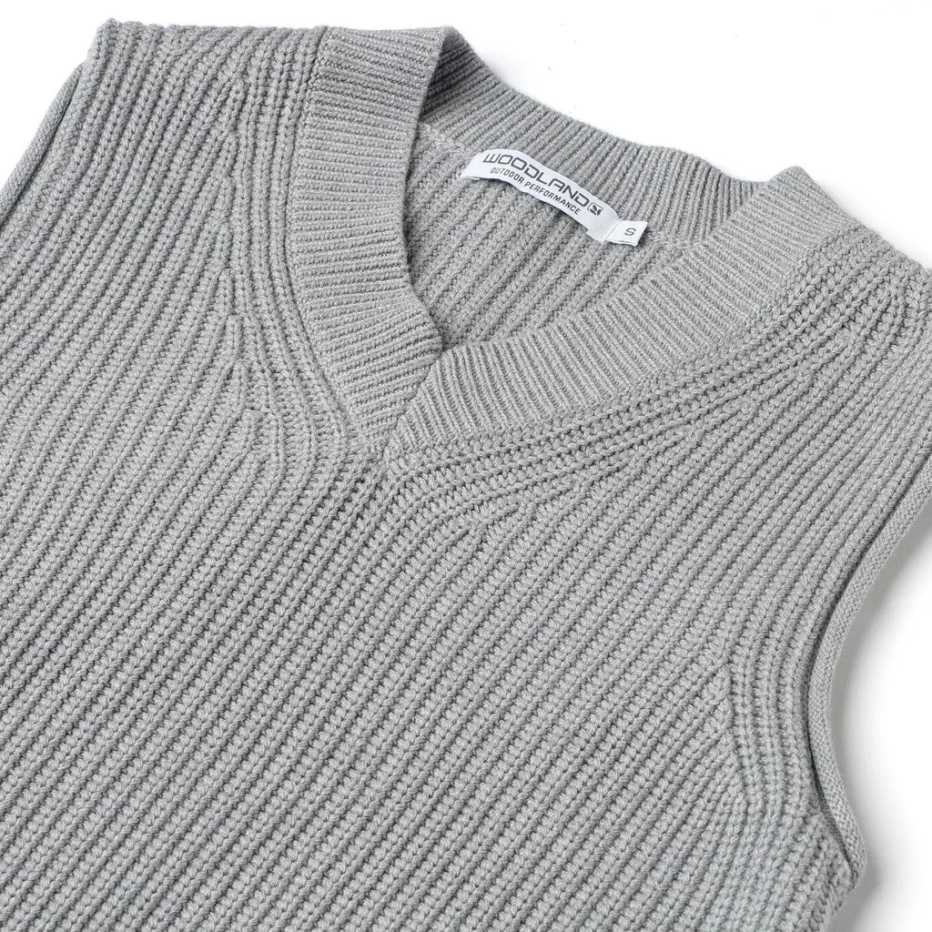 Grey sweater vest for women - Thumbnail 4