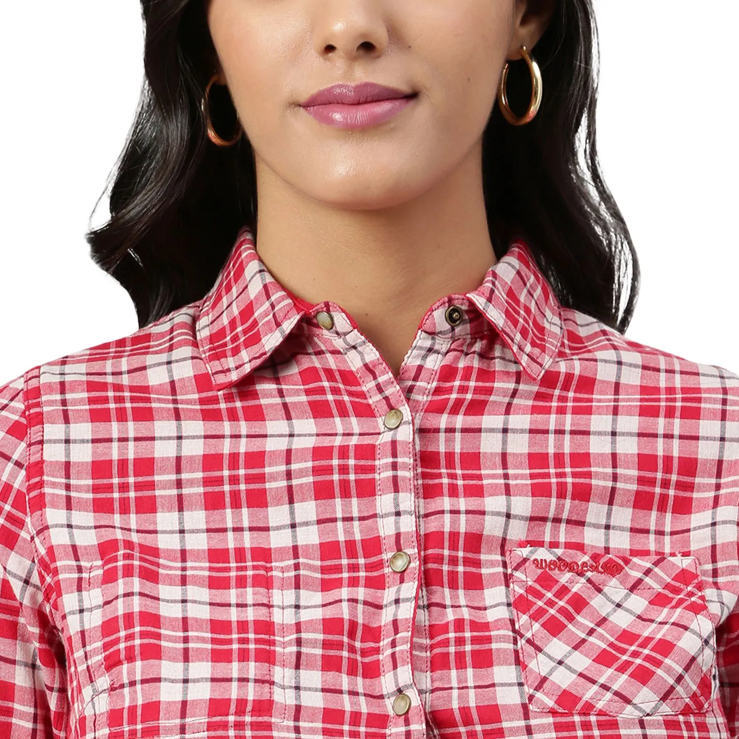 Red Check Shirt for women - Thumbnail 4