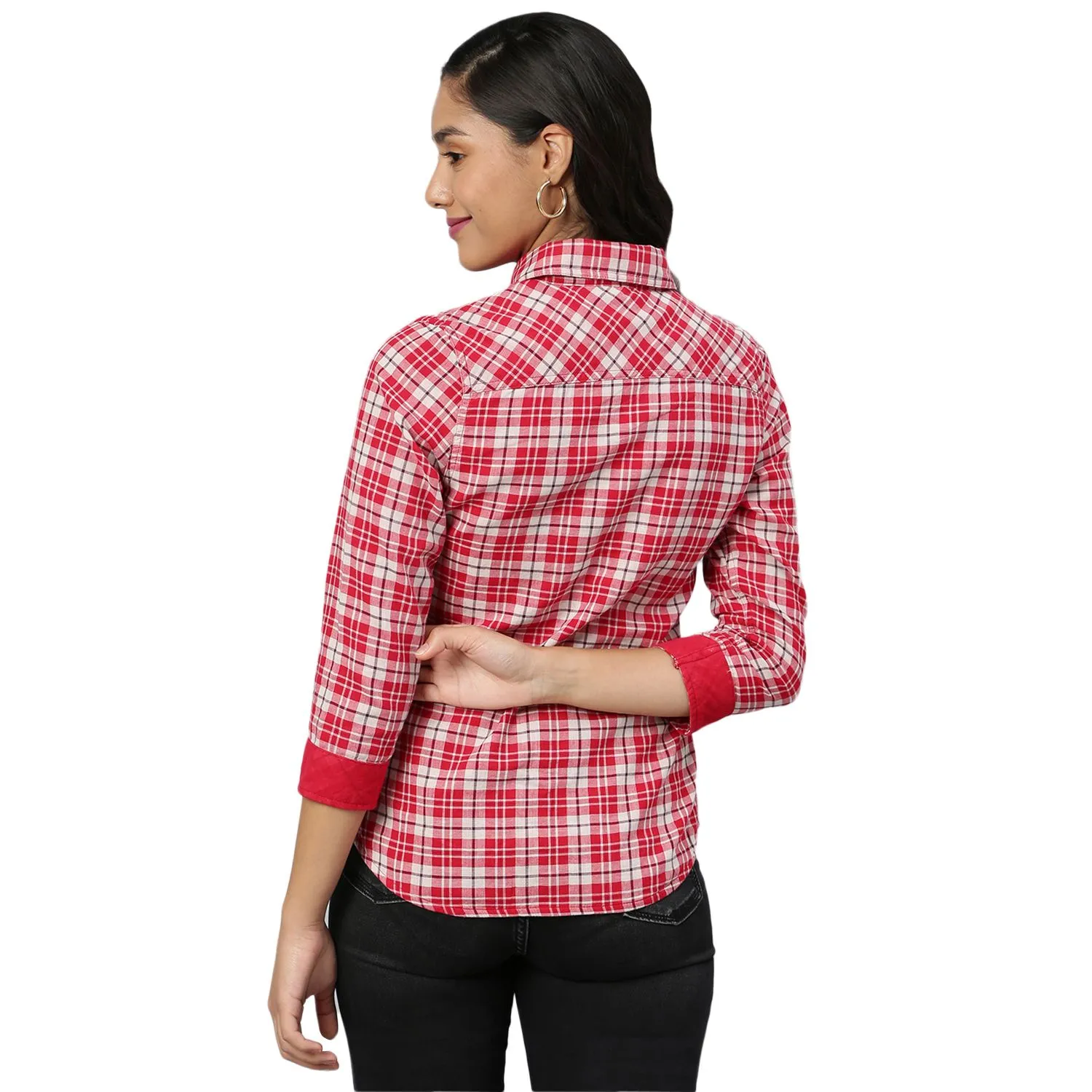 Red Check Shirt for women - Thumbnail 7