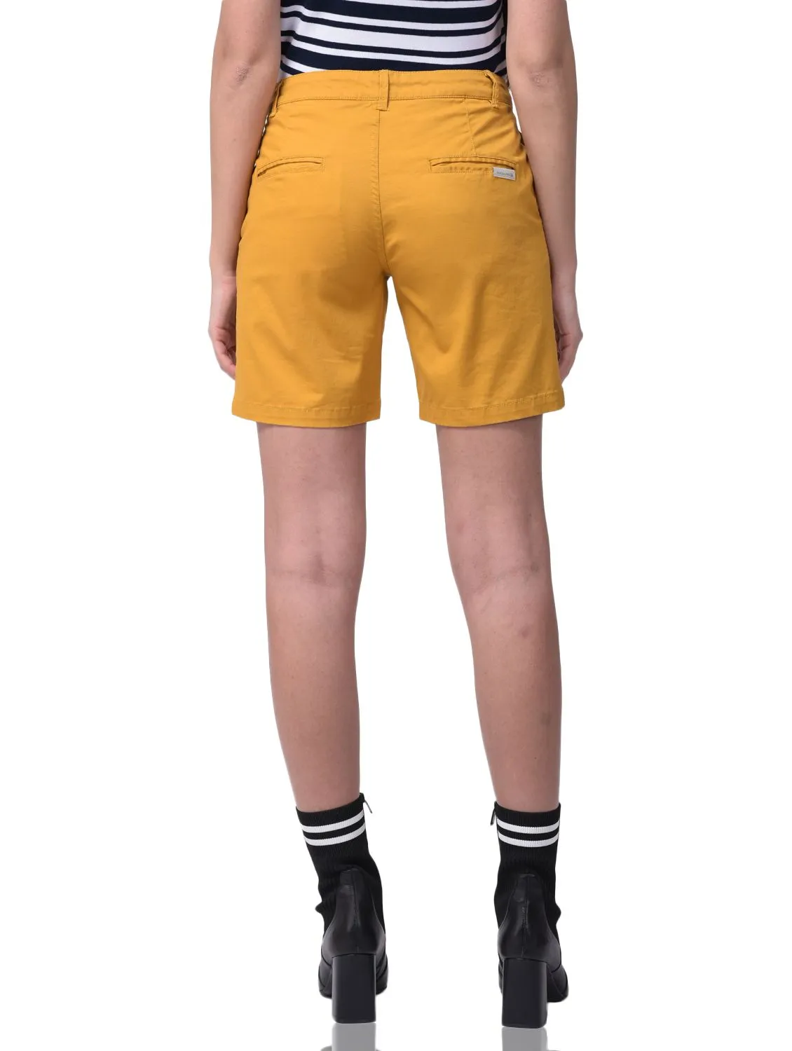 Mustard shorts for women - Thumbnail 4