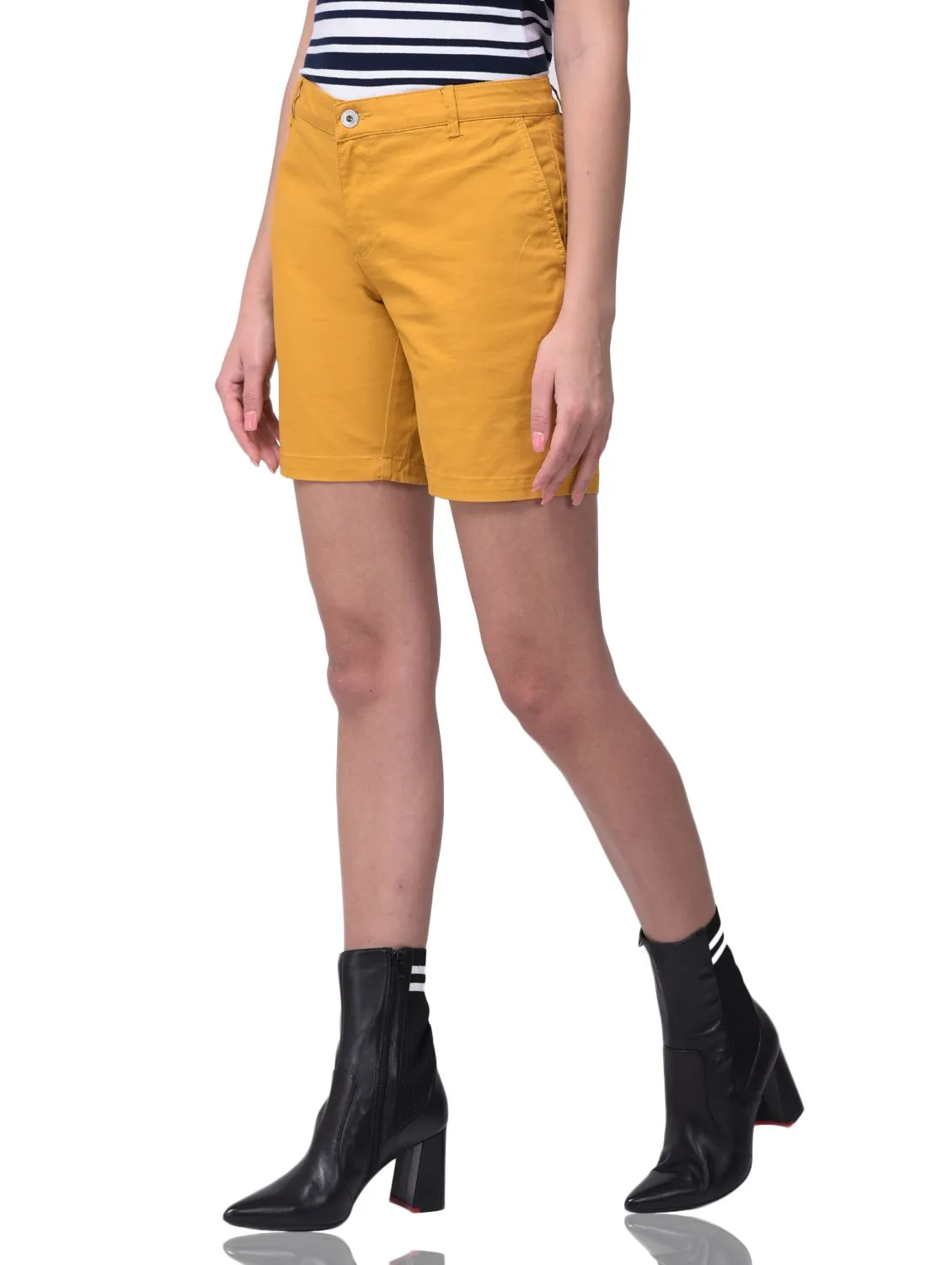 Mustard shorts for women - Thumbnail 5