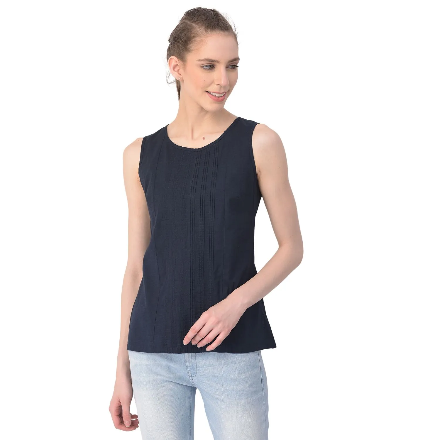 Navy sleeveless top - Thumbnail 2
