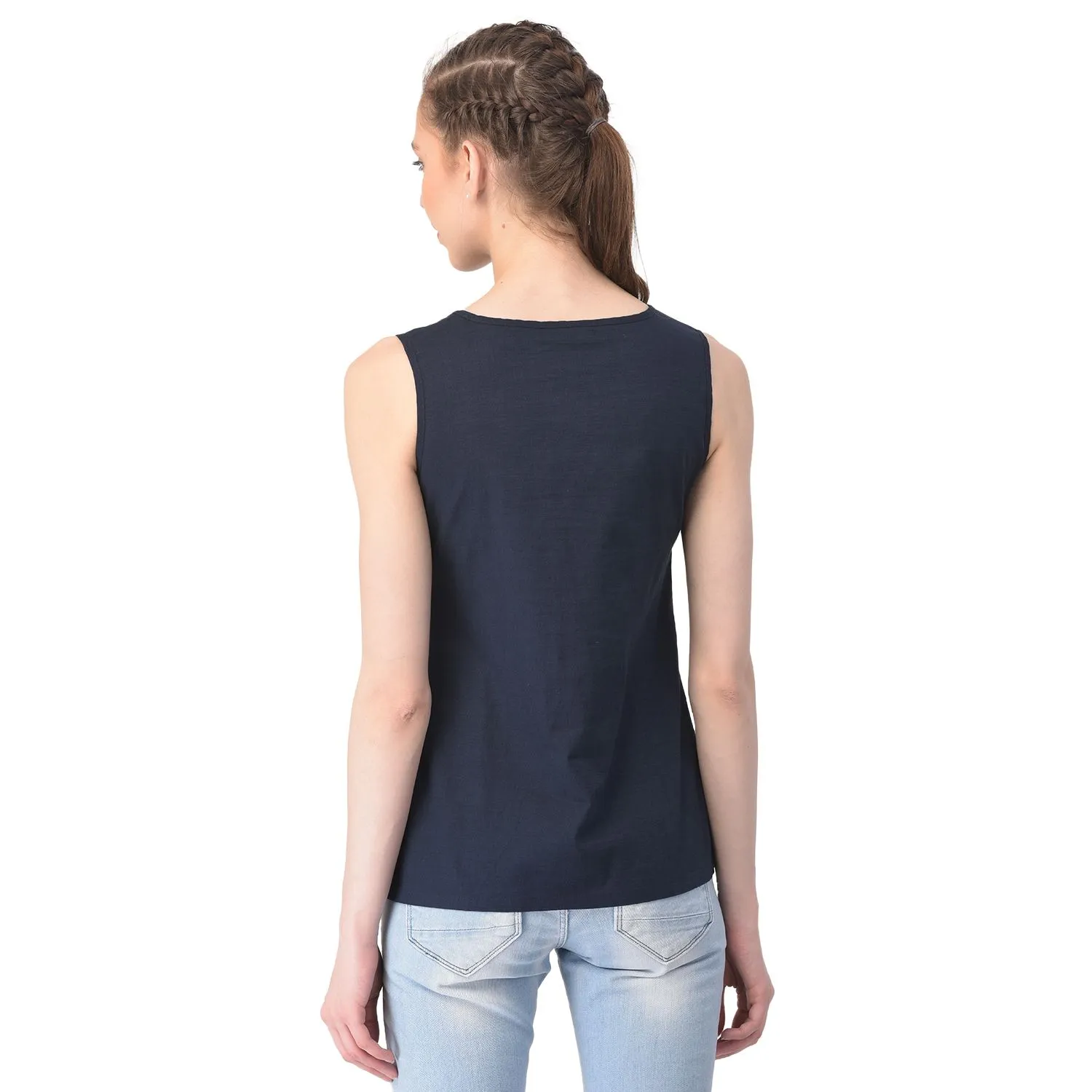 Navy sleeveless top - Thumbnail 4