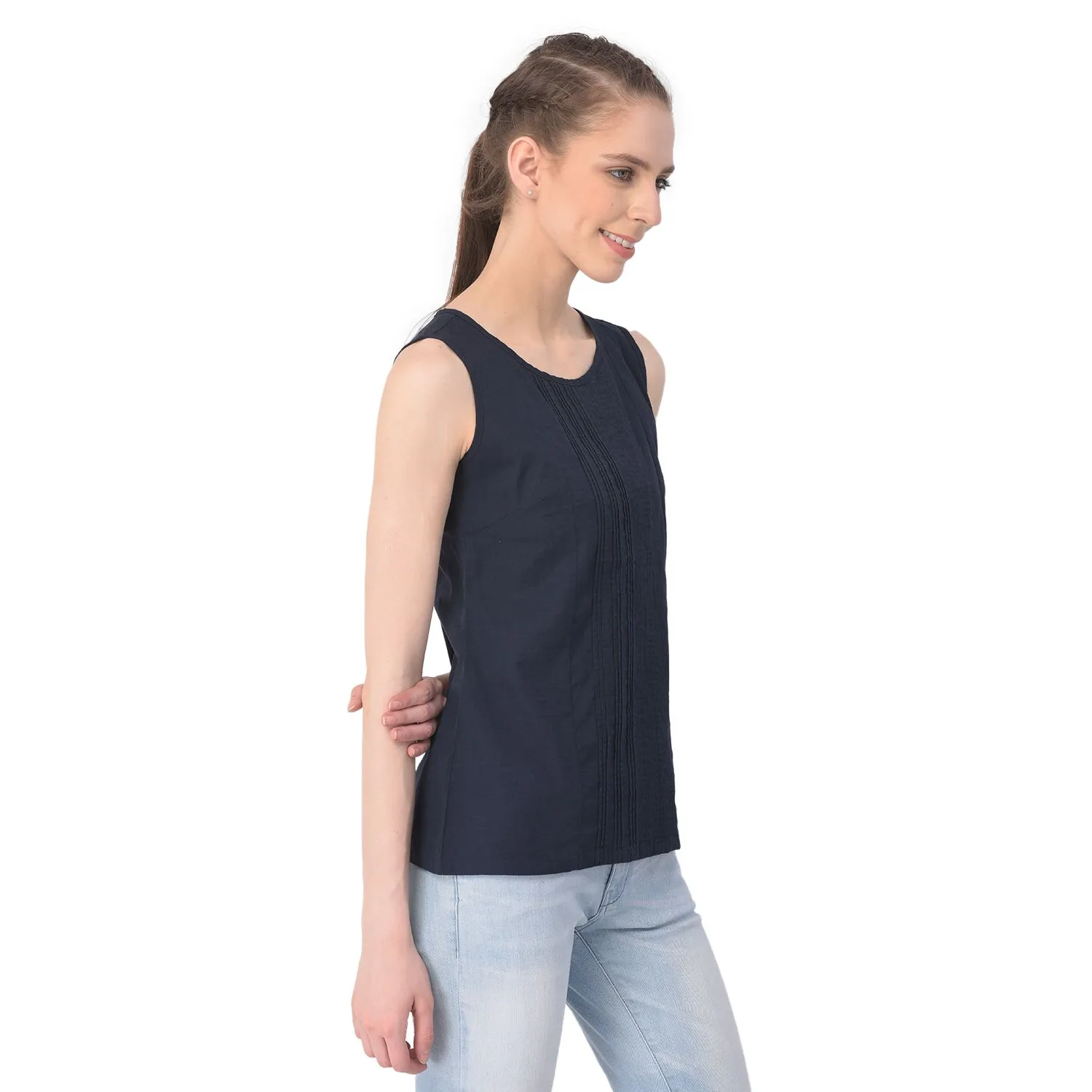 Navy sleeveless top - Thumbnail 6