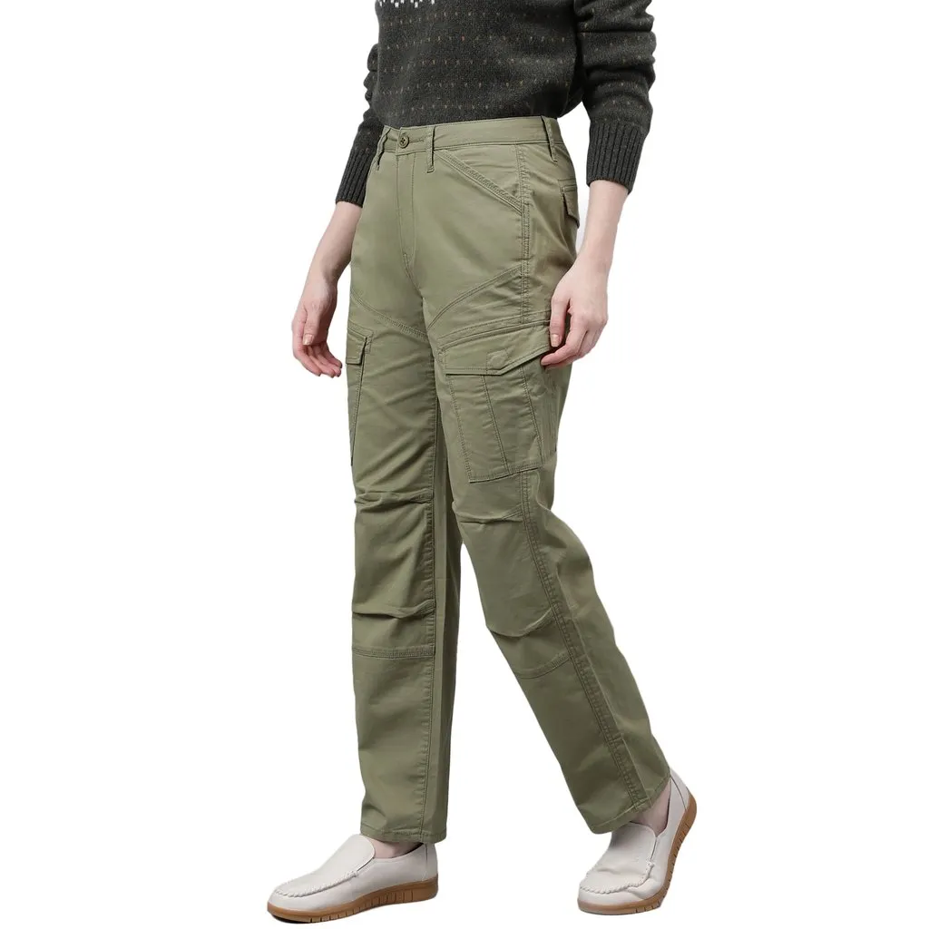 Sage green cargo pants for women - Thumbnail 2