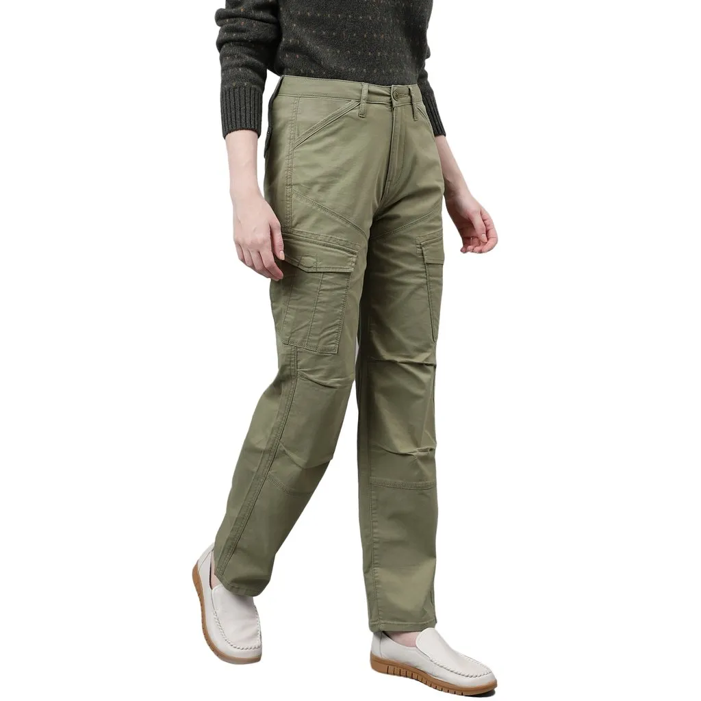 Sage green cargo pants for women - Thumbnail 3
