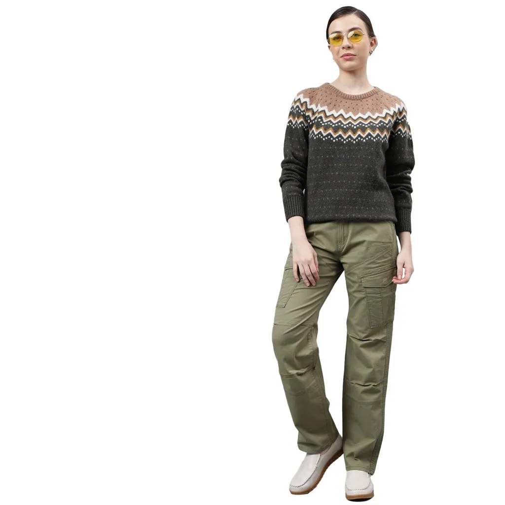Sage green cargo pants for women - Thumbnail 9