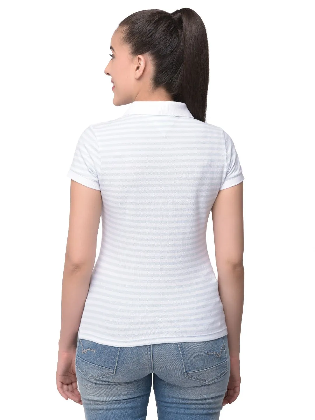 Sky and white polo t-shirt - Thumbnail 4