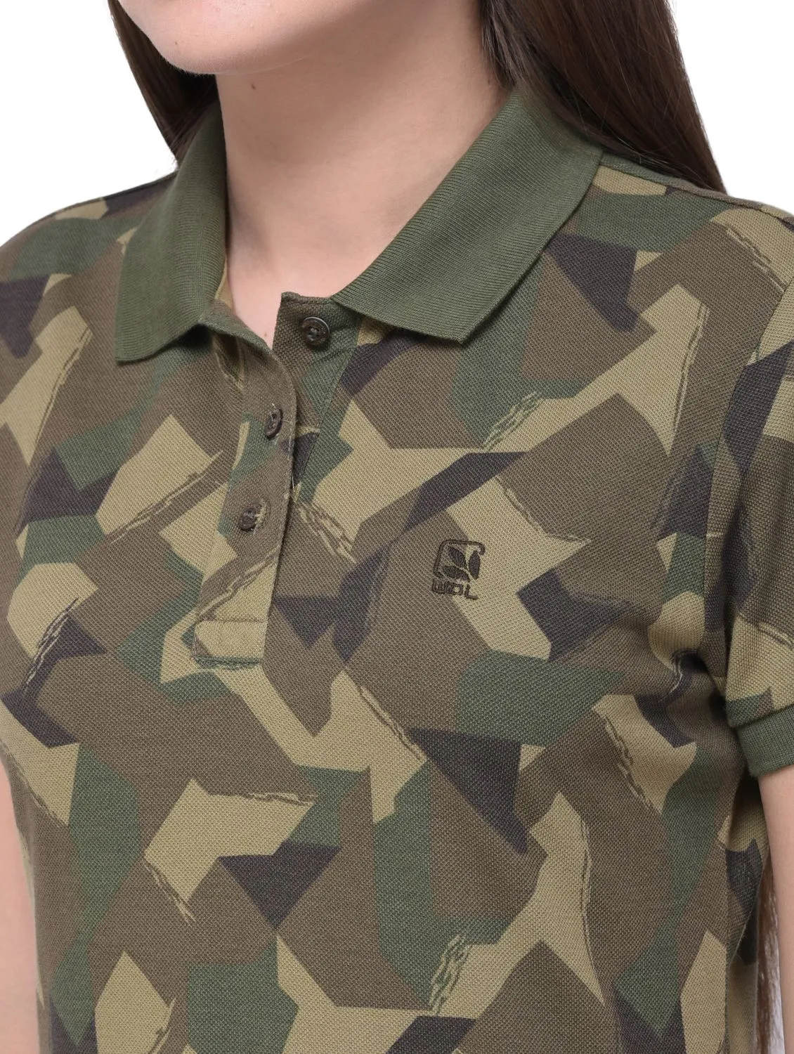 Camouflage green t-shirt for women - Thumbnail 3